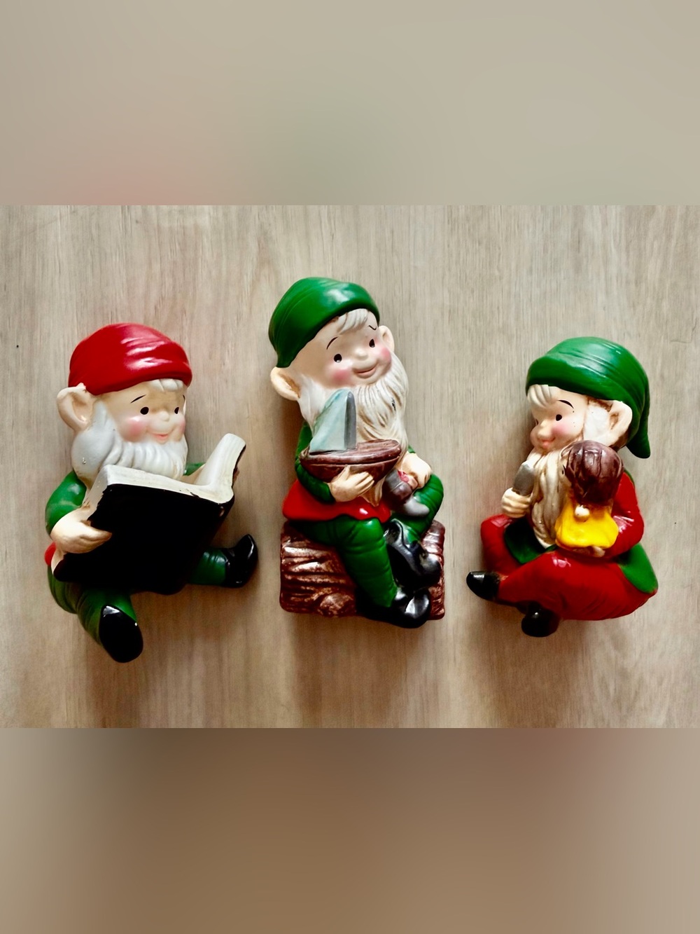 Vintage Homco Christmas Elf Gnomes MCM Figures